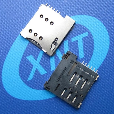 SIM card connector microSim push type 6pin